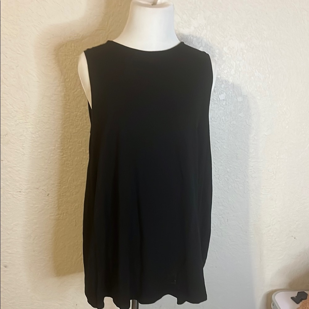 Eileen Fisher Black Boxy Sleeveless Tank Top
